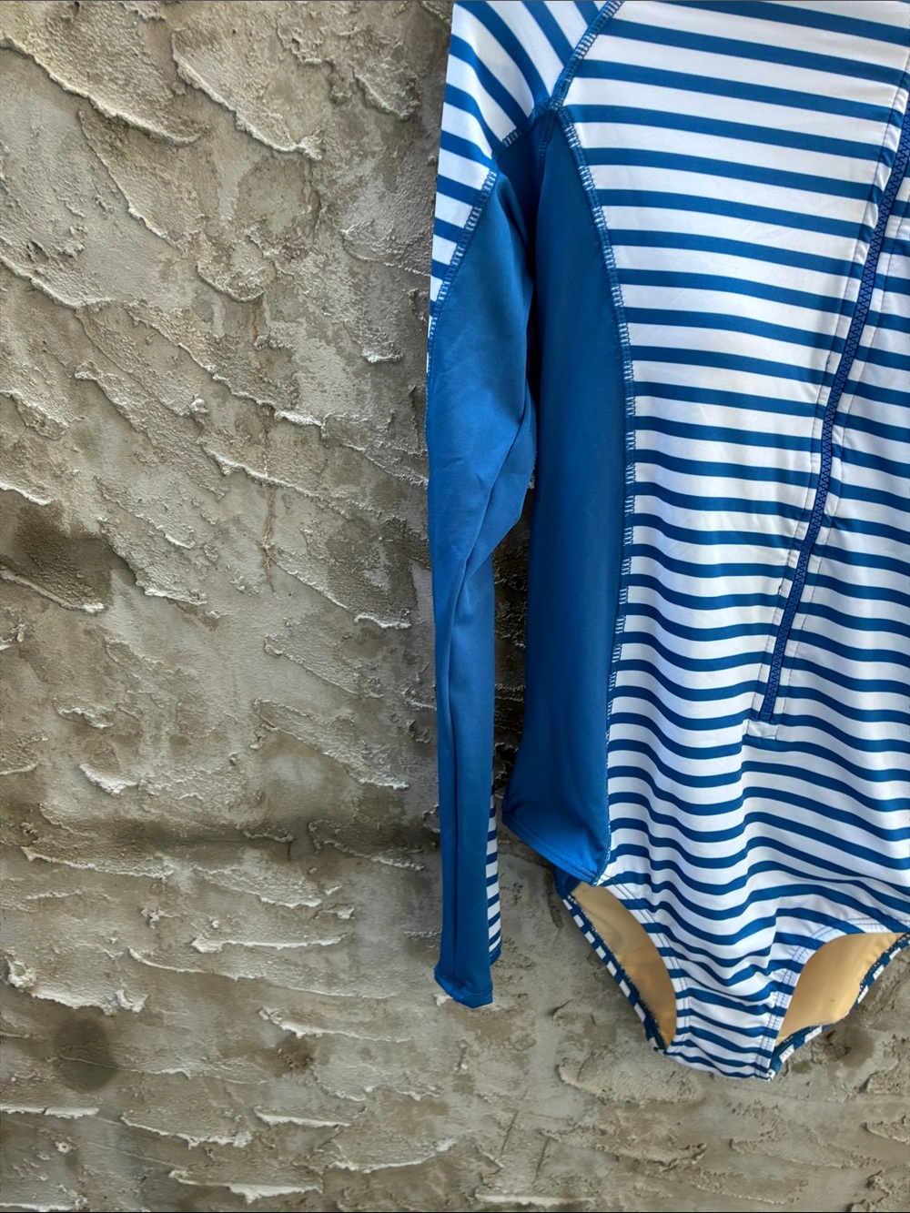 Cabana Life Blue & White Striped Long Sleeve One-Piece Rash Suit SPF 50 L - Picture 5 of 9